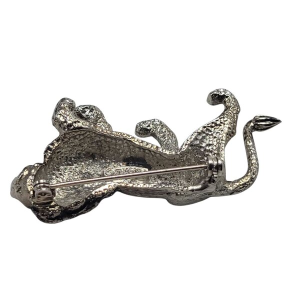 Vtg Signed Polcini Lion Brooch Pin Silver-Tone Figural Animal Leo Jungle King - Picture 10 of 10